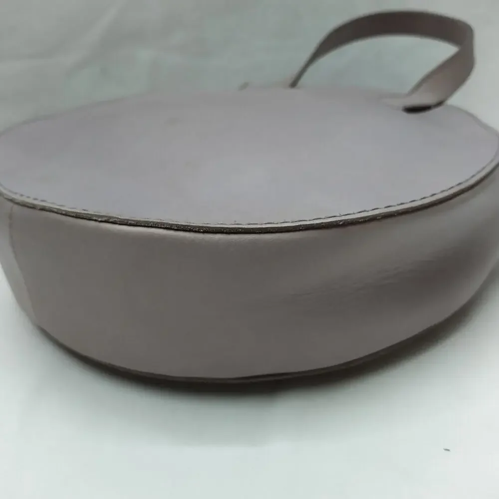Madewell Light Purple Leather Round Shape Zipper Satchel Crossbody Bag